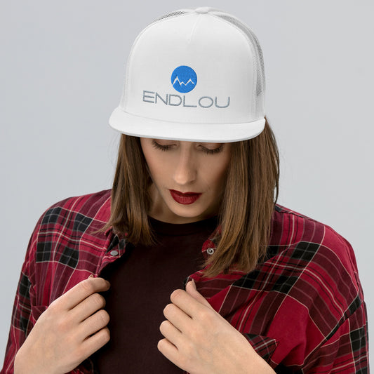 EndLou White Trucker Cap